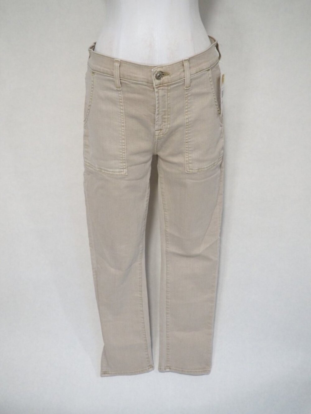 7 For All Mankind Light Beige Denim Skinny Jeans, Size 26